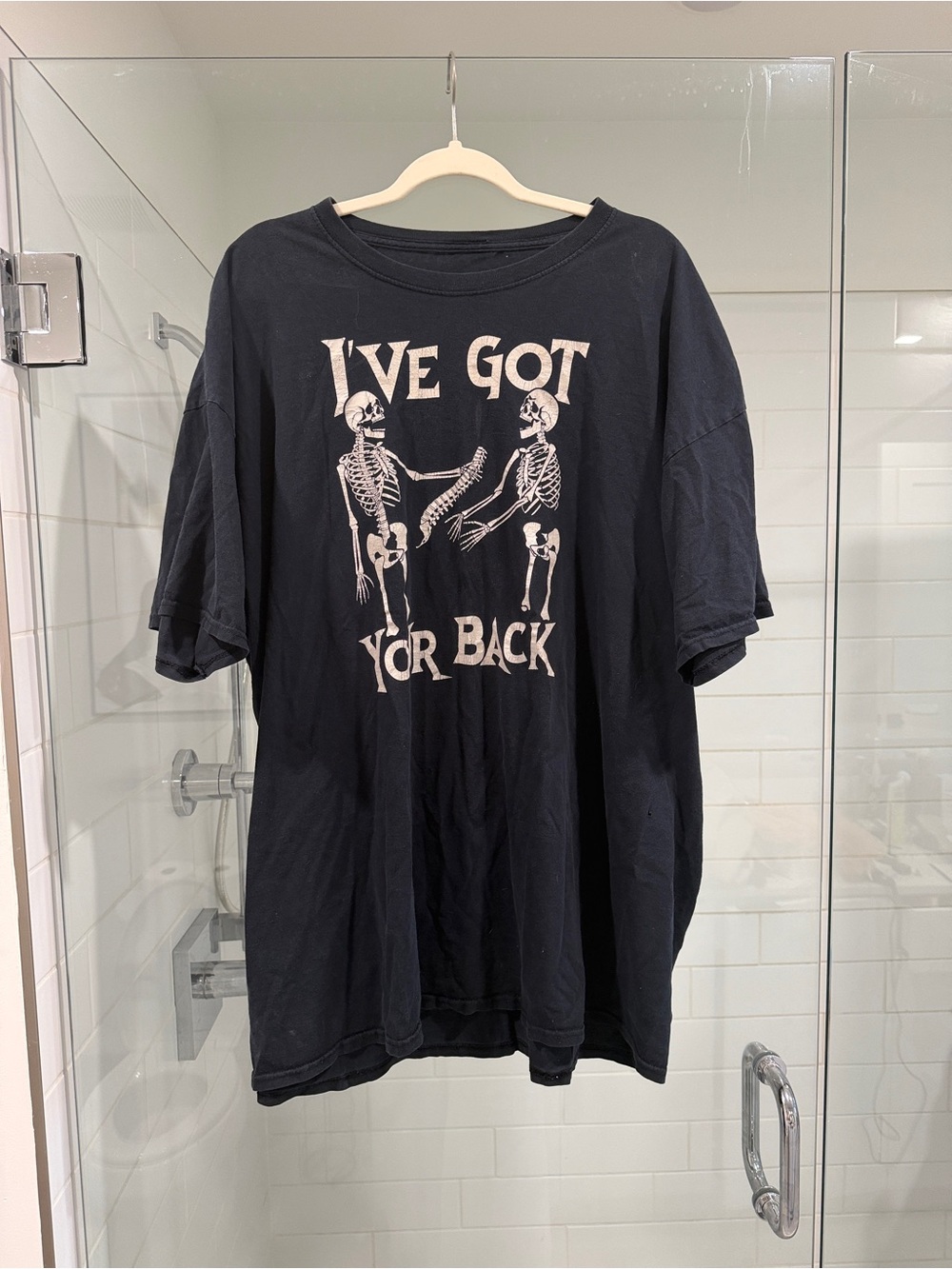 Urban Outfitters Black Graphic Tee with Skeleton Print